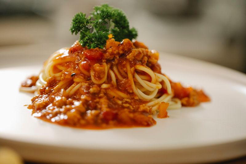 Spaghetti Bolognese pasta dish at Pizza luce